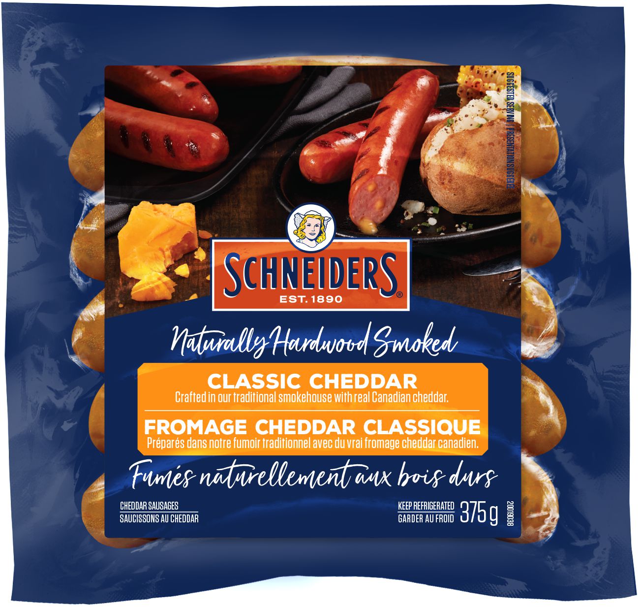 Schneiders Smoked Sausage Cheddar 12x375g