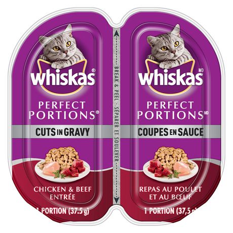 Whiskas Cat Food -  Perfect Portion Beef & Chic  24x75gr