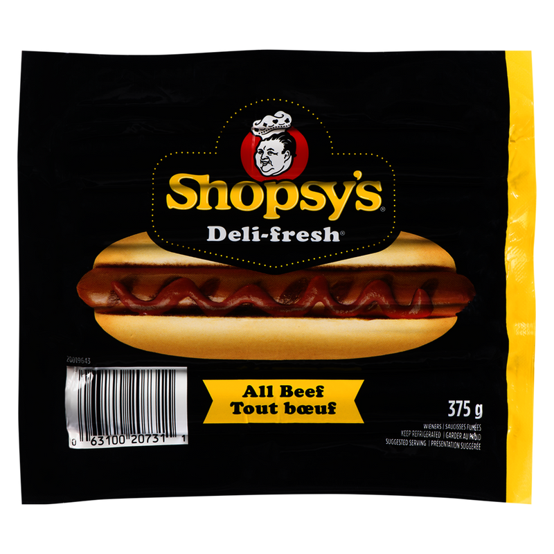 Shopsy Jumbo Wieners - All Beef 7" (60/cs)  2x2.27kg