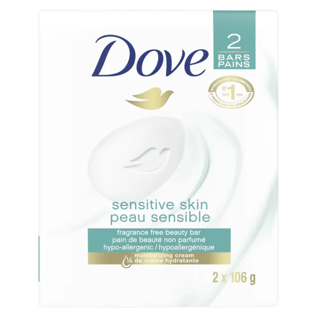 Dove Bar Soap - Sensitive (2/pkg) 24x106gr