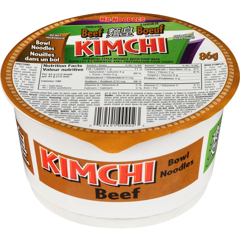Mr. Noodles (Kimchi Bowl) - Beef 12x86gr