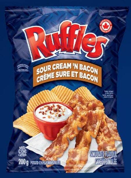 Ruffles Chips - Sour Cream & Bacon ea/200gr