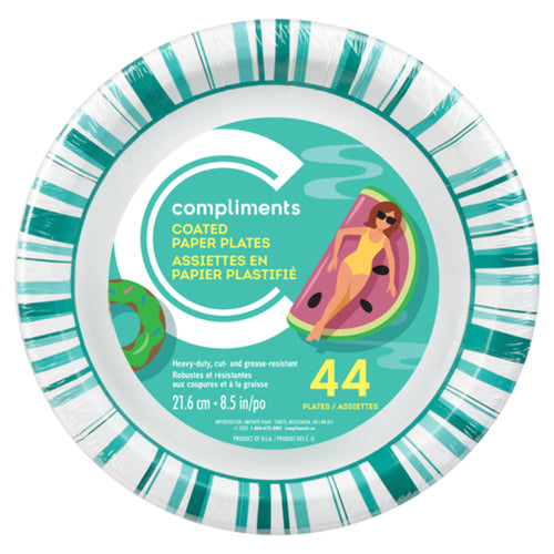 Compliments Paper Plates Coated 8.75" 12x44/cs