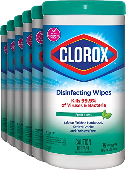 Clorox Wipes (Disinfecting) - Fresh Scent  6x75's