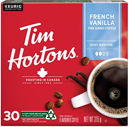 Tim Hortons K Cup Coffee French Vanilla 1x30pk