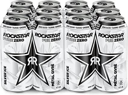 Rock Star Pure Zero Silver Ice 12x473mL