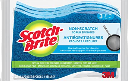 3M Scotchbrite No-Scratch Scrub Sponge ea/3pk
