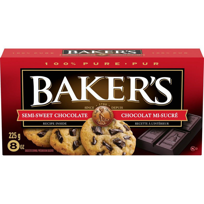 Bakers Chocolate - Semi Swt Squares ea/225gr