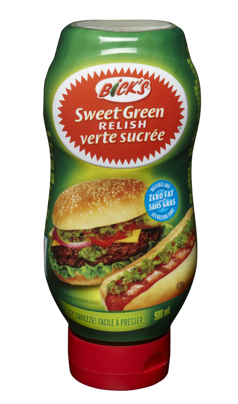 Bicks Relish - Sweet Green (Squeeze) 12x500ml