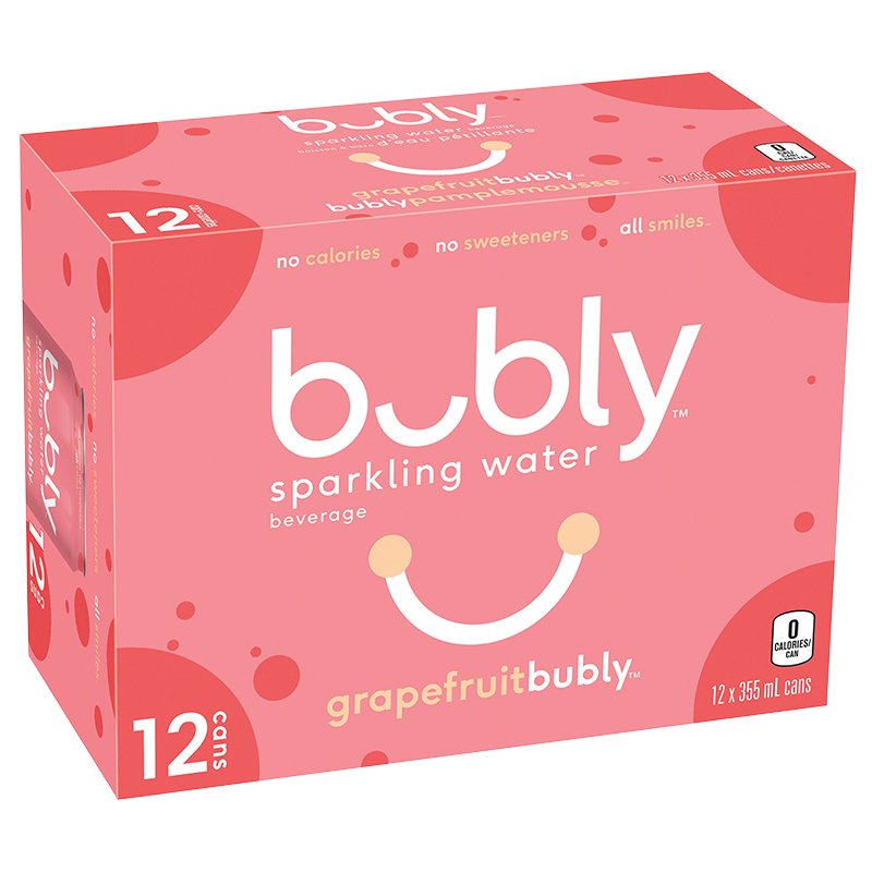 Bubly Sparkling Water - Grapefruit 12x355ml