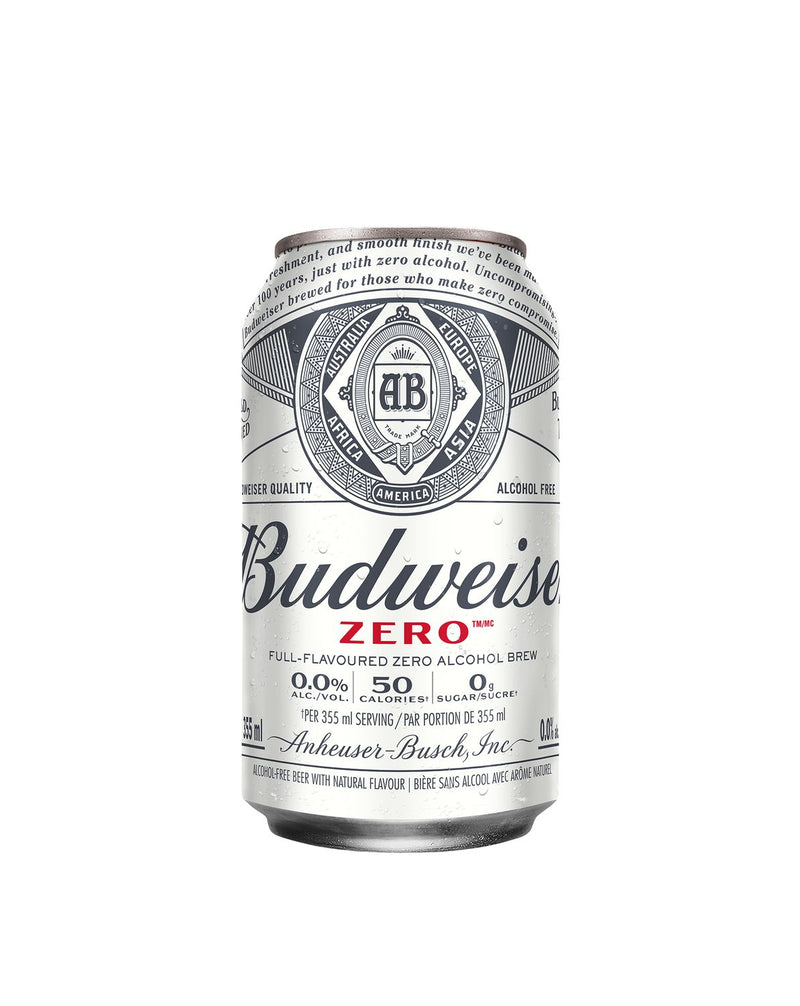 Budweiser Zero Beer (0.5% Alcohol) Cans 12x355ml