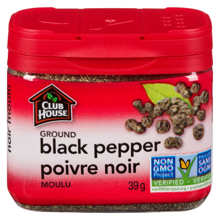 Club House Spice - Black Pepper Ground (Tin)  ea/39gr