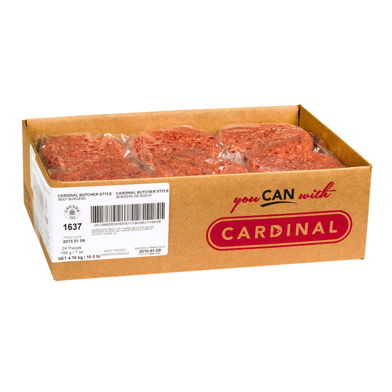 Cardinal Burgers Butcher Style Beef  24x7oz