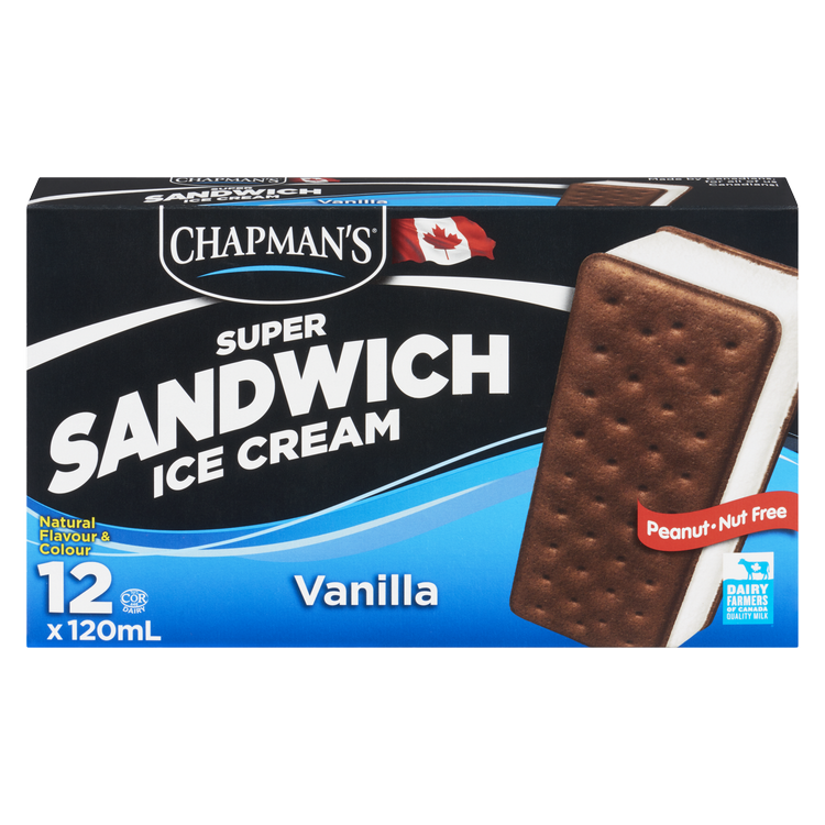 Chapmans Ice Cream Sandwich - Vanilla 6x(12x120ml)/cs