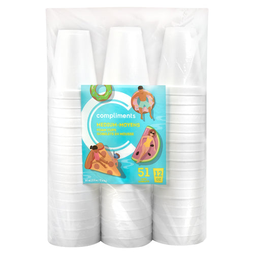 Compliments Cups - Foam Med 12oz Retail 12x51ct