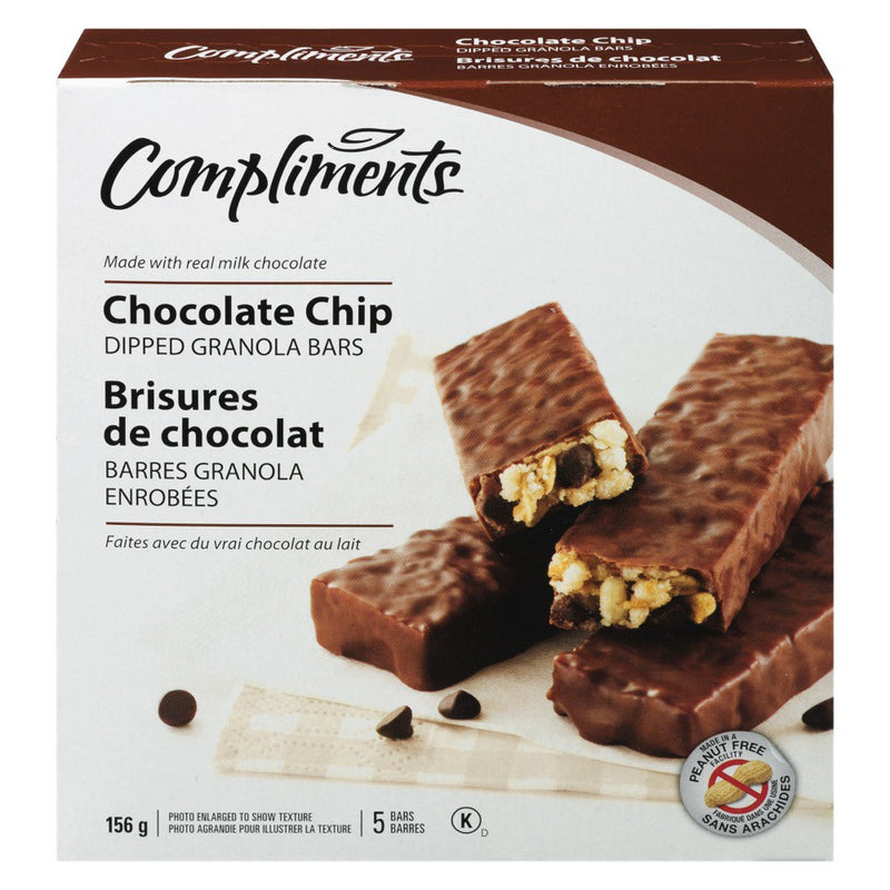 Compliments Granola Bar - Chocolate Chip Coated  12x156gr