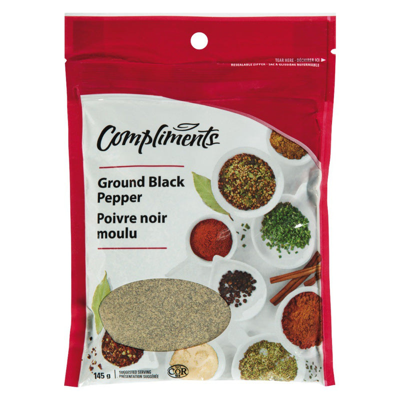 Compliments Spice - Black Pepper Ground ea/145gr