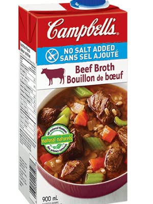 Campbells Soup Broth - Beef (No Salt) 12x900ml