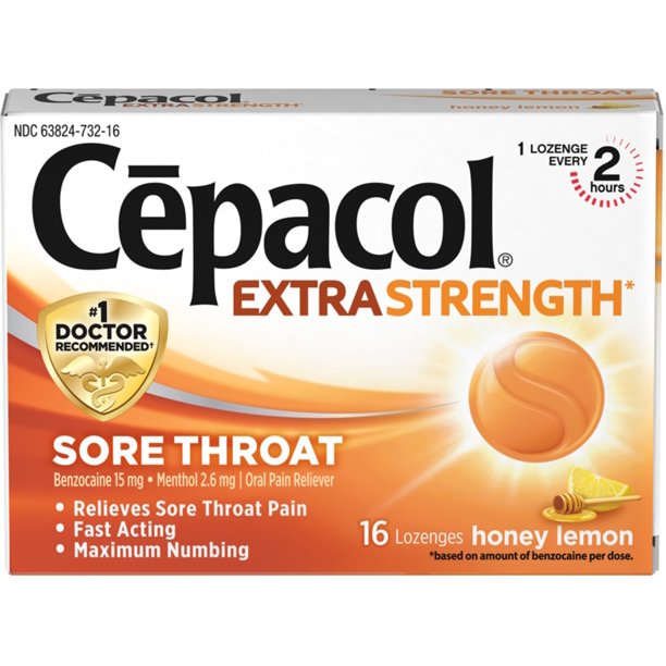 Cepacol Throat Lozenges Honey Lemon ea/16'S