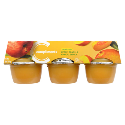 Compliments Apple Sauce - Peach Mango (6/pkg) ea/113g