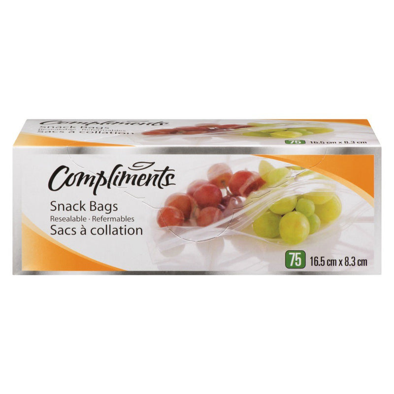 Compliments Bags - Snack (Reclosable) 12x75's