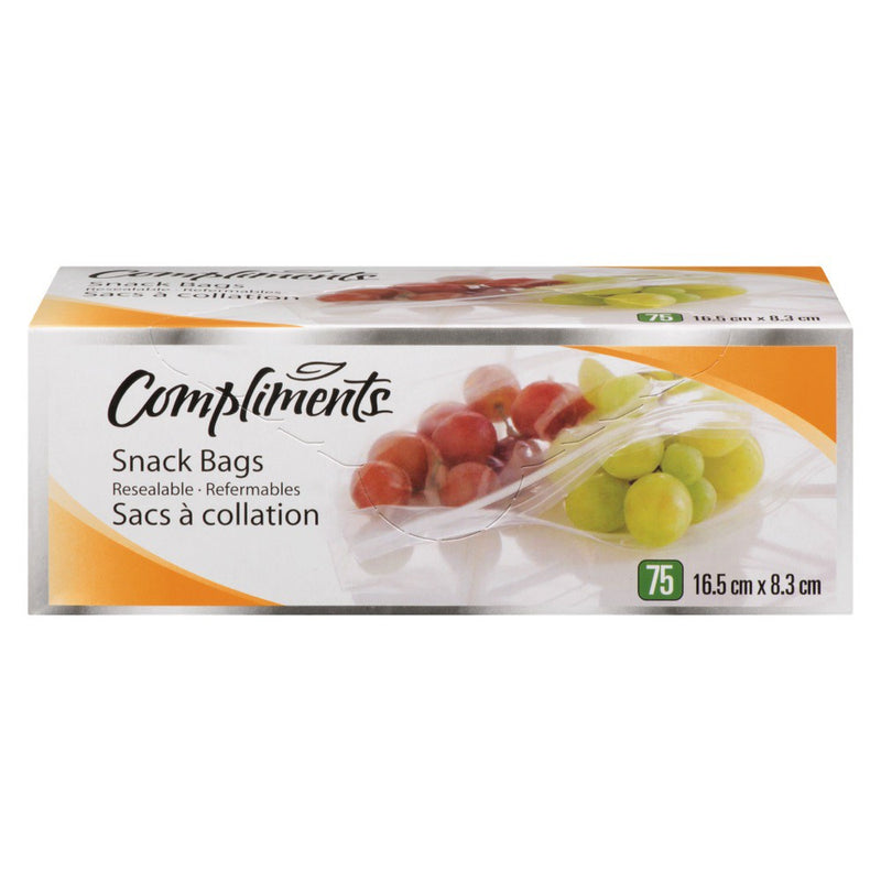 Compliments Bags - Snack (Reclosable) ea/75's