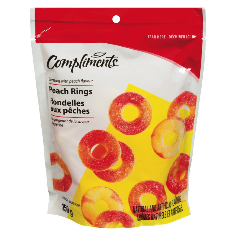 Compliments Candy Peach Rings 12x150g