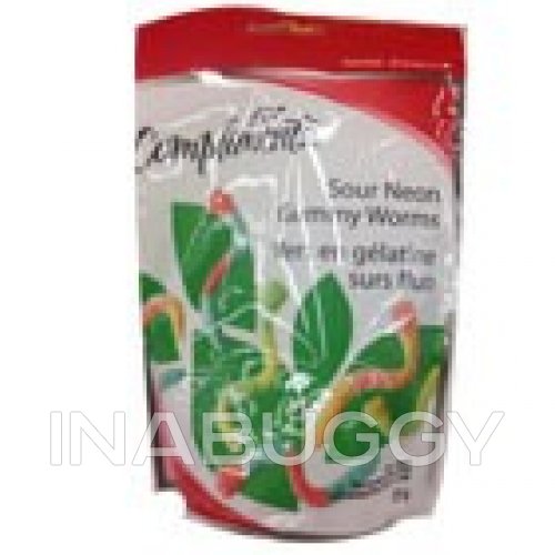 Compliments Candy Sour Neon Worms ea/125g