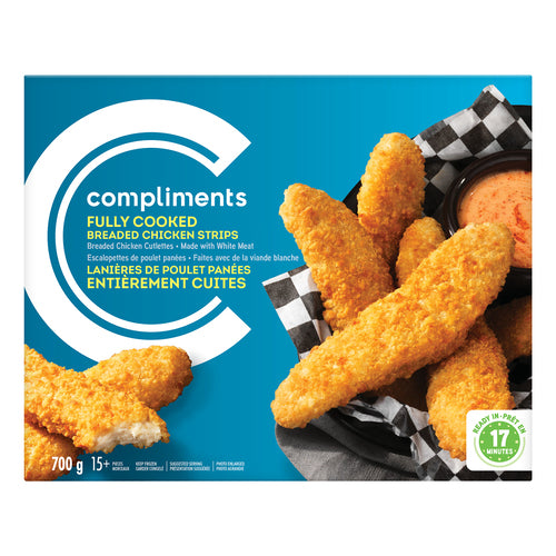 Compliments Chicken - Strips Breaded ea/700gr