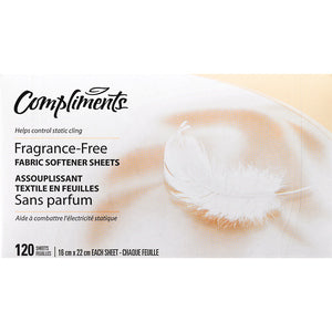 Compliments Dryer Sheets - Frag Free 6x120's