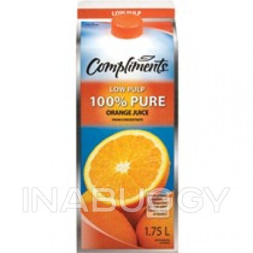 Compliments Juice - Orange Low Pulp ea/1.75 lt