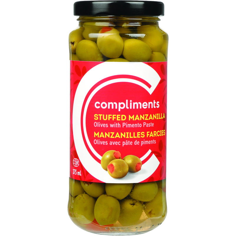 Compliments Olives - Stuffed Manz. ea/375ml