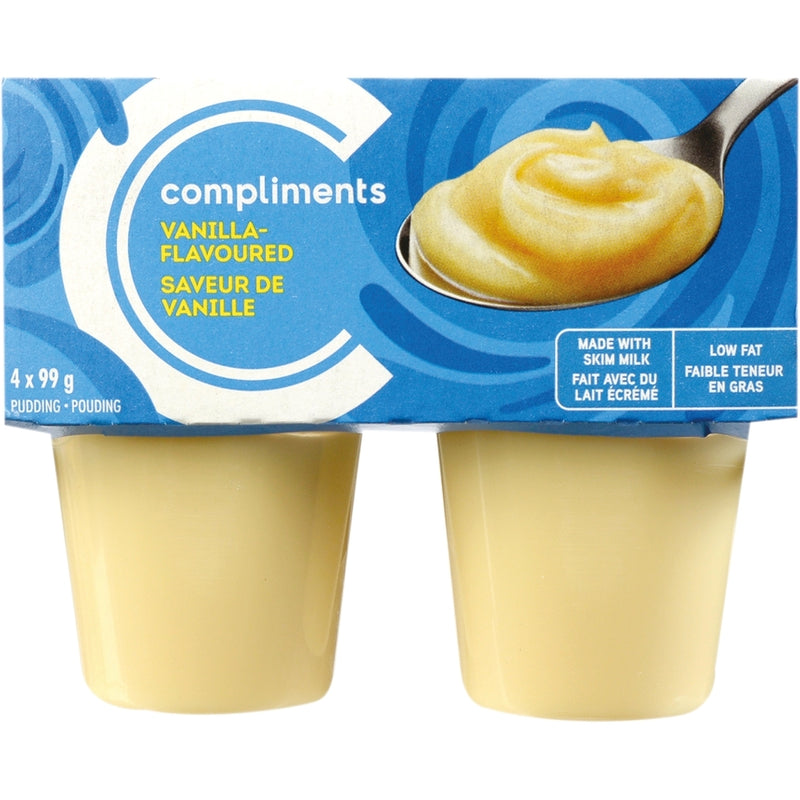 Compliments Pudding Cups - Vanilla 99gr ea/4pk