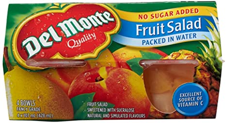 Delmonte Fruit Bowls - Fruit Salad NSA (4/pkg) ea/107ml