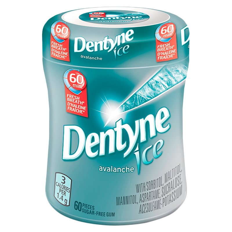 Dentyne Ice Avalanche Bottles 60pc 6/bx