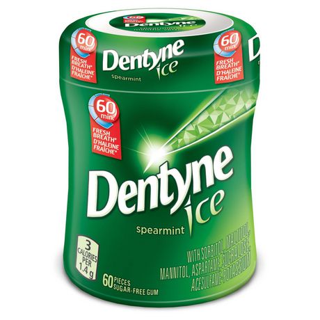 Dentyne Ice Spearmint Bottles 60pc 6/bx