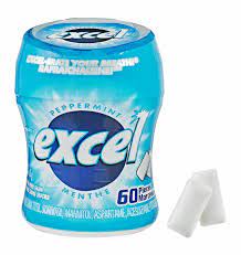 Excel Gum Peppermint Bottle 60pc 6/bx