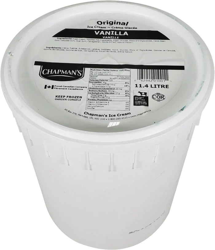 Chapmans Ice Cream Tub Vanilla  11.4L