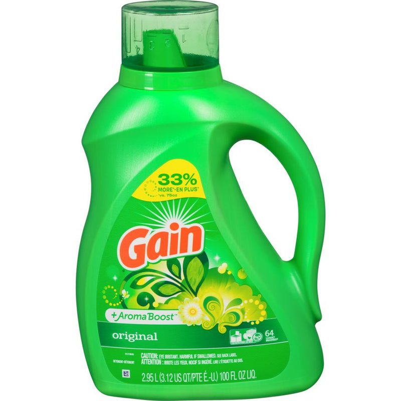 Gain Laundry Detergent - Liquid (2X) 64use  4x2.95 lt