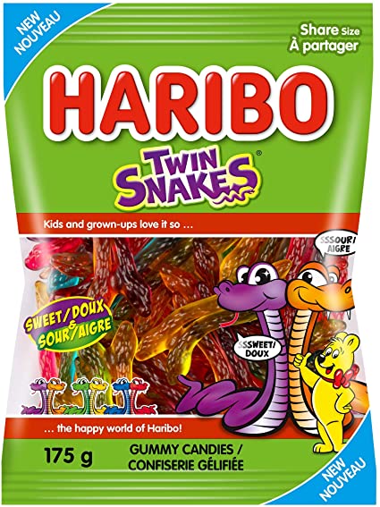 Haribo Gummy Candy Twin Snakes 12x175g