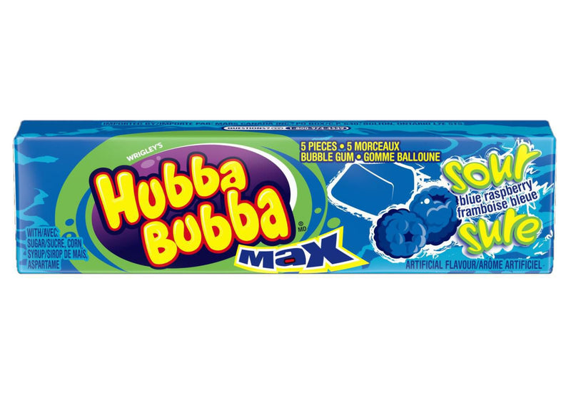 Hubba Bubba Max Sour Blue Raspberry 5pc 18/bx