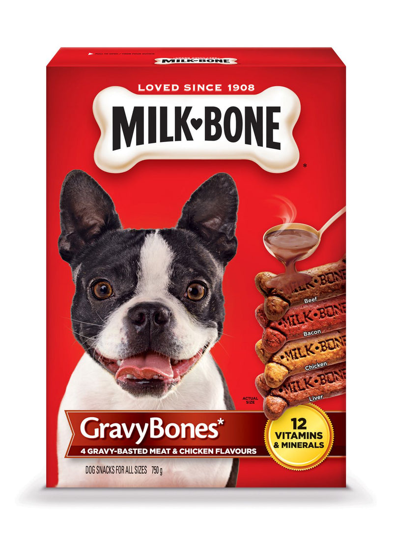 Milkbone Gravy Bone - 4 Flav Snack Bisq ea/750gr