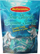 McCormicks Zip Bag Gummy Sharks Sour 12x300g