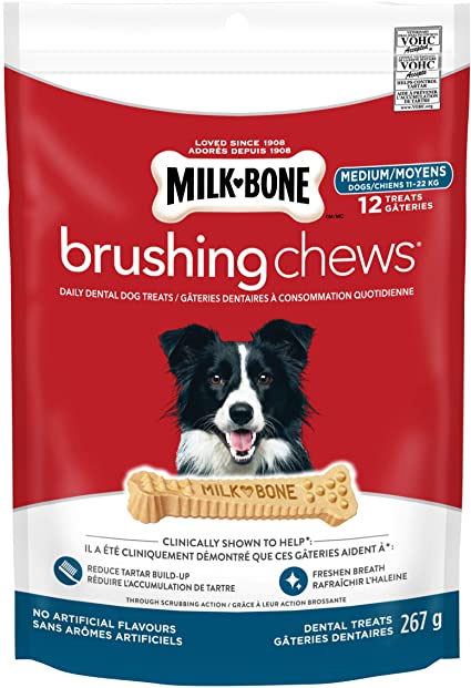 Milkbone Brushing Chew Med 12pk  5x267gr