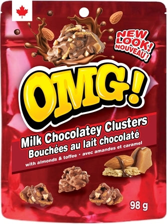 OMG Milk Chocolatey Clusters w/ Almonds & Toffee ea/100g