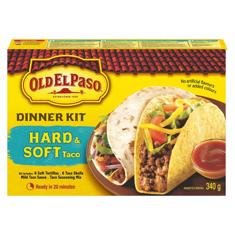Old El Paso Taco - Dinner Kit (Soft&Hard) ea/340gr