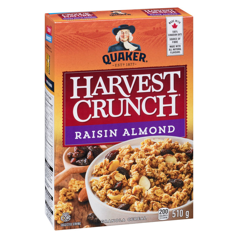 Quaker Cereal - Harvest Crunch Raisin Almond 16x510gr