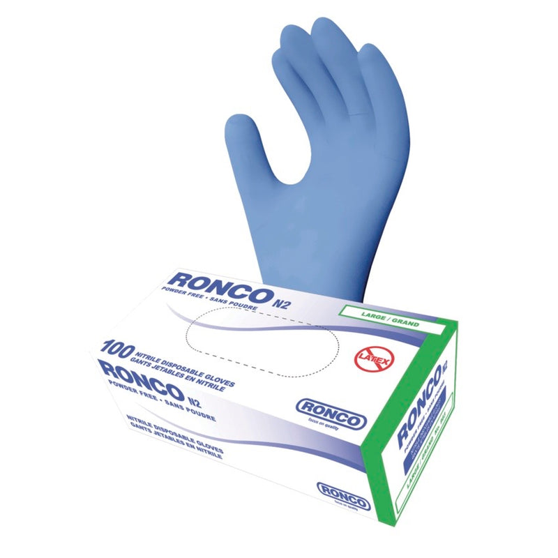 Ronco Nitrile Gloves Blurite Lrg Powder Free (