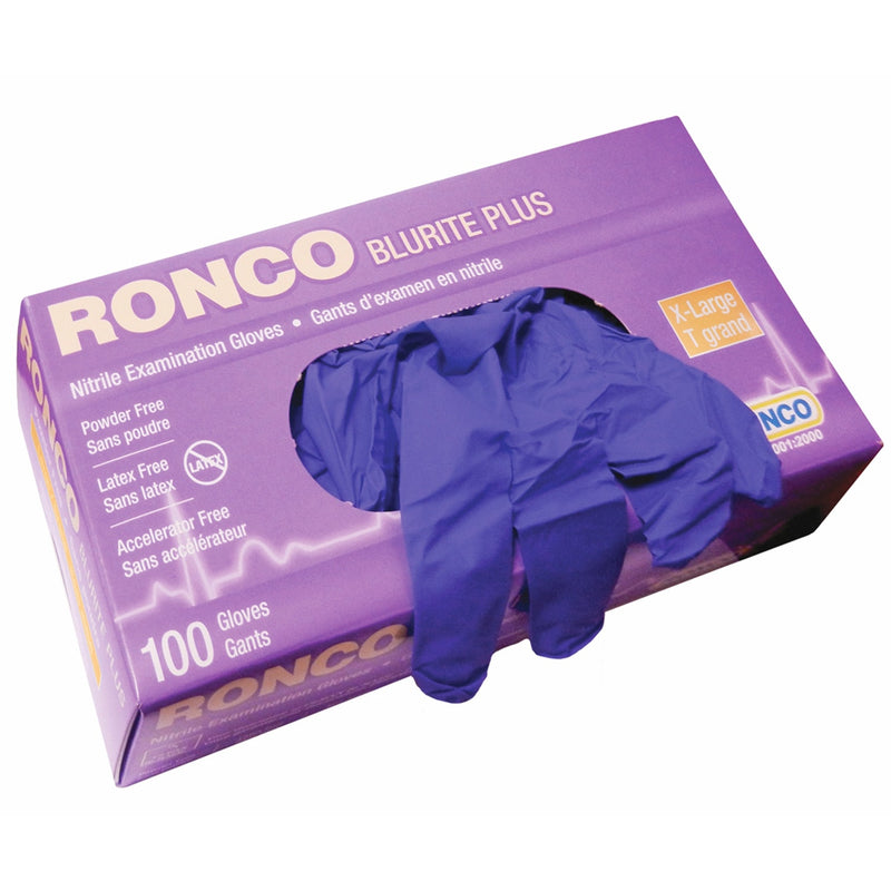 Ronco Nitrile Gloves Blurite Xlrg Pwdr Free (