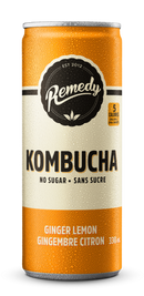Remedy Kombucha Ginger Lemon 12x330mL